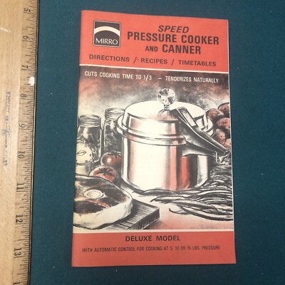 Vintage Mirro Matic Speed Pressure Cooker Canner Manual Recipe