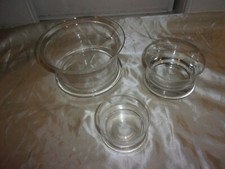 Lot de 3 plats ou saladier en verre année 70