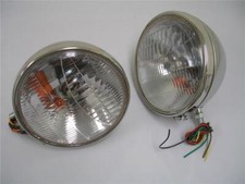 1933-34 Ford Stainless Quartz Halogen Headlamps W Turn Signal Head Lights Open