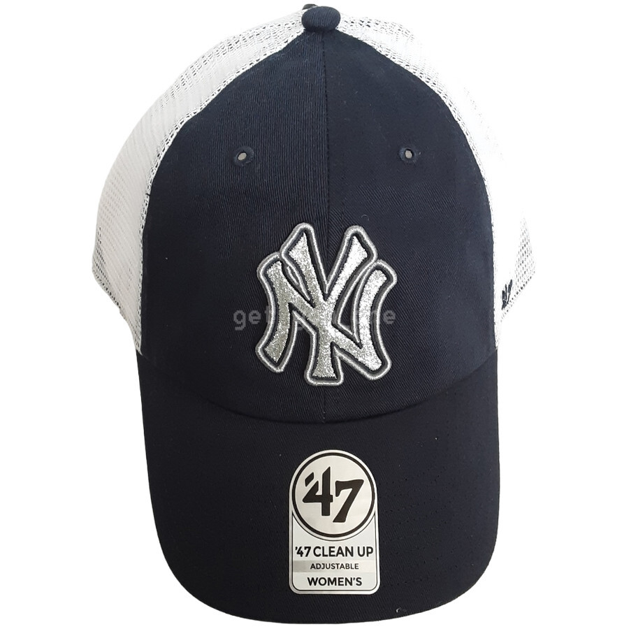 NWT '47 New York Yankees NY Glitzy Glittery Logo Clean Up Cap Mesh