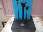 Vintage Ikea Candlesticks Set Of 3 Black metal Triad 3 Different Size new boxed