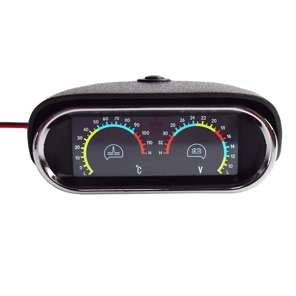 Car Water Temp Temperature Gauge 2-In-1 LCD Digital Voltmeter Alarm + Sensor 1/8 - Image 4 of 4