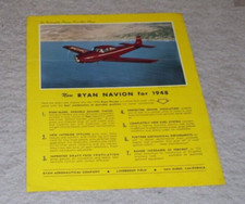 New RYAN NAVION for 1948 LIGHT AIRCRAFT SALES LEAFLET