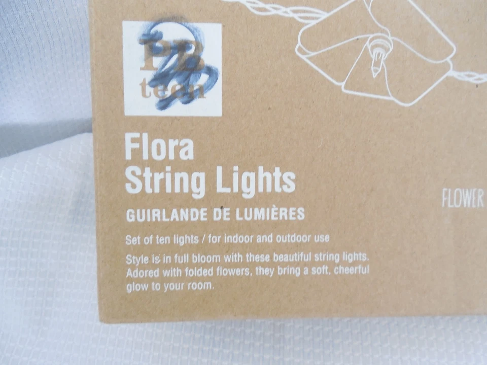 Cadena de luces flores florales Pottery Barn para adolescentes flores iridiscentes flora nuevo en caja Foto 3 de 4