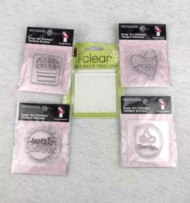 Studio G Clear Block & 4 Snag'em Sweet Cheri Collection stamps (5 piece lot)