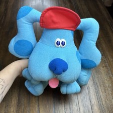 Vintage 1998 Blues Clues 10" Plush Dog with Red Hat Stuffed Animal toy