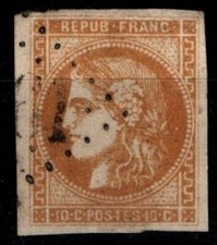 Variété CÉRÈS 43Ba orangé, Oblitéré = Cote 160 € / Classique France "BORDEAUX"