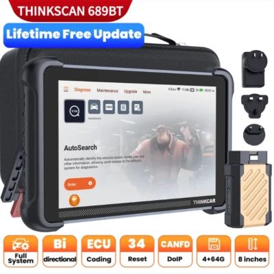 THINKCAR Dispositivo de diagnóstico profesional ThinkScan 689BT 2025 34 restablecimiento TODO el sistema actualizaciones gratuitas