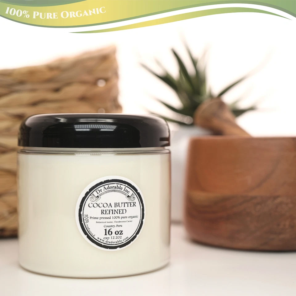 MANTECA DE CACAO PURA REFINADA ORGÁNICA FRESCA PRENSADA EN FRÍO NATURAL 2 OZ HASTA 12 LB Foto 2 de 4