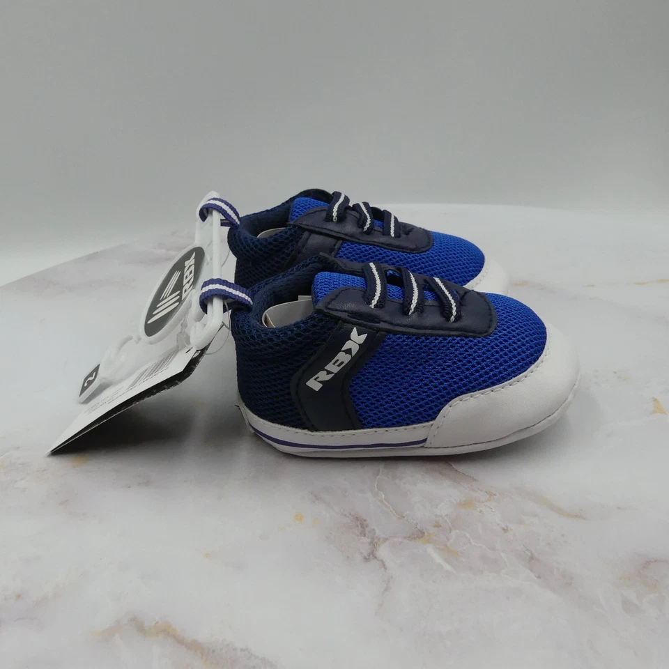 Zapatos RBX Bebés Niños Talla 2 Azul Marino Infantil Tenis Sin Cordones Suela Suave Foto 4 de 4