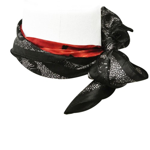 Wrapables 100% Silk Neckerchief Square Scarf, Lace and Roses - Picture 3 of 5