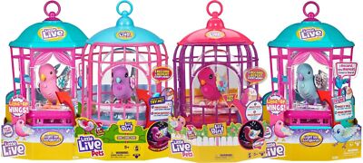 Little Live Pets Light Up Songbird Lil Bird Cage Rainbow Glow Pink