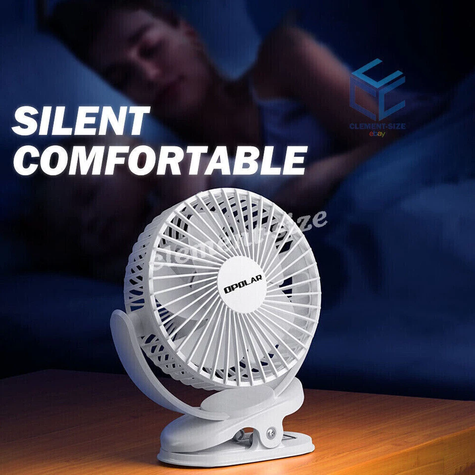Opolar 5" Rechargeable Portable Fan 3 Speeds 5000mAh Clip 360 Degree Rotation - Image 3 of 4