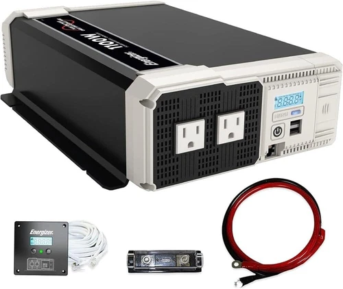 Energizer 1100 Watt 12V to 110v Pure Sine Wave Inverter Dual AC Outlets & USB