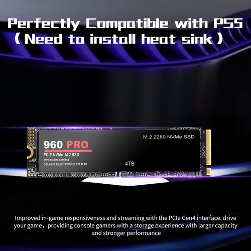 960 PRO 1/2/4TB PCIe 4.0 NVMe M.2 SSD High-Speed interne Festplatte stabile - Bild 10 von 16