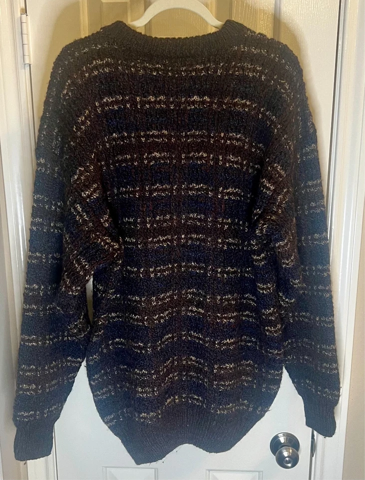 VTG Bonner Ireland Hand Loomed Wool Sweater Mens XL Chunky Fisherman Brown - GUC - Image 2 of 4