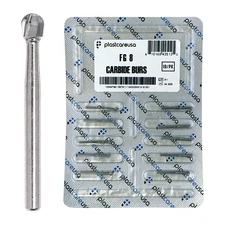 10 FG 8 Round Carbide Dental Burs High Speed Handpiece Friction Grip Drill Bits
