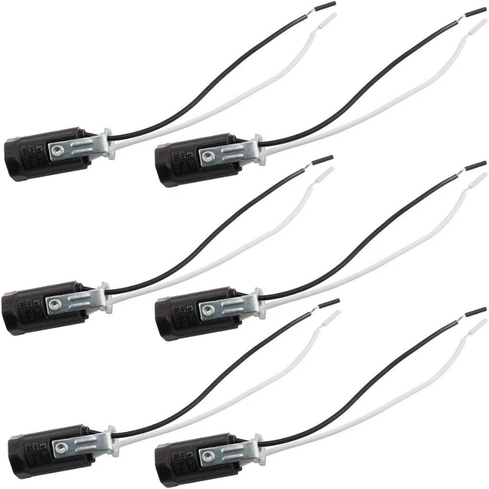 6 Pack 3.94 Inch Bulb Socket Candelabra Lamp Holder Incandescent