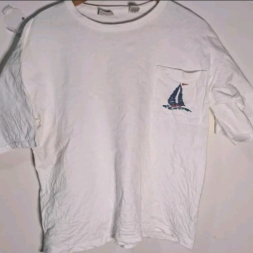 Vintage T-Shit with Boats - Made in USA - Size XL (402) - 第 1/5 張圖片