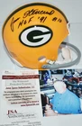JAN STENERUD AUTOGRAPHED 1 BAR VSR4 MINI HELMET GREEN BAY PACKERS HOF 1991 JSA