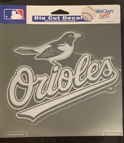Baltimore Orioles Classic 8"x8" Die Cut Decal NFL Logo White Decal Sticker Decor - Afbeelding 1 van 5