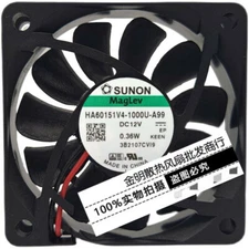 1 pcs SUNON 6015 6CM HA60151V4-1000U-A99 12V 0.36W silent cooling fan.