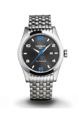 0613A20S-00ANSKB0 Locman Island / Herrenuhr / schwarzes Zifferblatt / Stahlgehäuse...