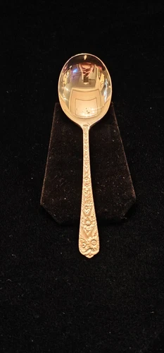 International Silver "Radiant Rose" Sterling Silver Dessert/Soup Spoon 1938