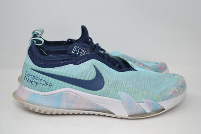Nike Court React Vapor NXT Womens Tennis Shoes Glacier Ice Midnight Navy Sz 8.5