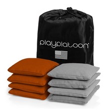 Weather Resistant Cornhole Bean Bags Set of 8 - 4 Burnt Orange 4 Gray
