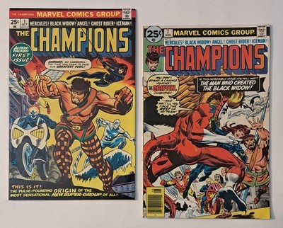 Champions #1 & 7 (1st app of The Champions & Darkstar!) 1975
