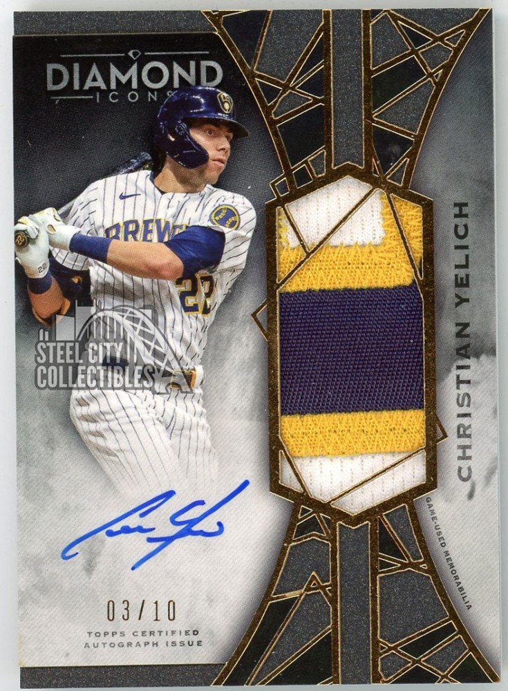 Christian Yelich 2022 Topps Diamond Icons Jumbo Patch Autograph 