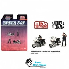 American Diorama 1:64 - Speed Cop Police Motorcycles Figures - 4pcs Set - Metal