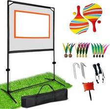Badminton Pickleball Net Set,Paddle Game with Net with Net and Paddles with Carr