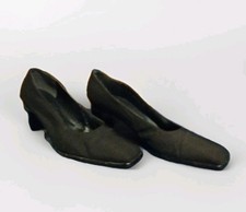STUART WEITZMAN Womens Black Leather Block Mid Heel Shoes Size 10AA. A472