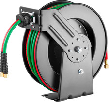 Retractable Welding Hose Reel, 1/4-Inch X 50FT Twin Oxygen Acetylene Rubber Hose