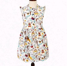 Mini Boden Girls Sleeveless Fairytale Dress Belted Lined 100 Cotton Size 6-7Y