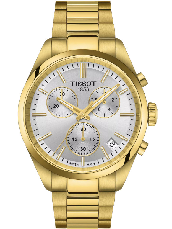 Unused TISSOT PR 100 Chronograph T150.417.33.031.00 Silver Mens Watch in Box