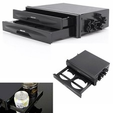 1xuniversal Car Double Din Radio Pocket Installation Dash Storage Box Cup Holder
