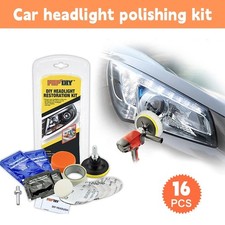 16pcs Car Headlight Lens Restoration Repair Kit Polishing Cleaner Cleaning Tools