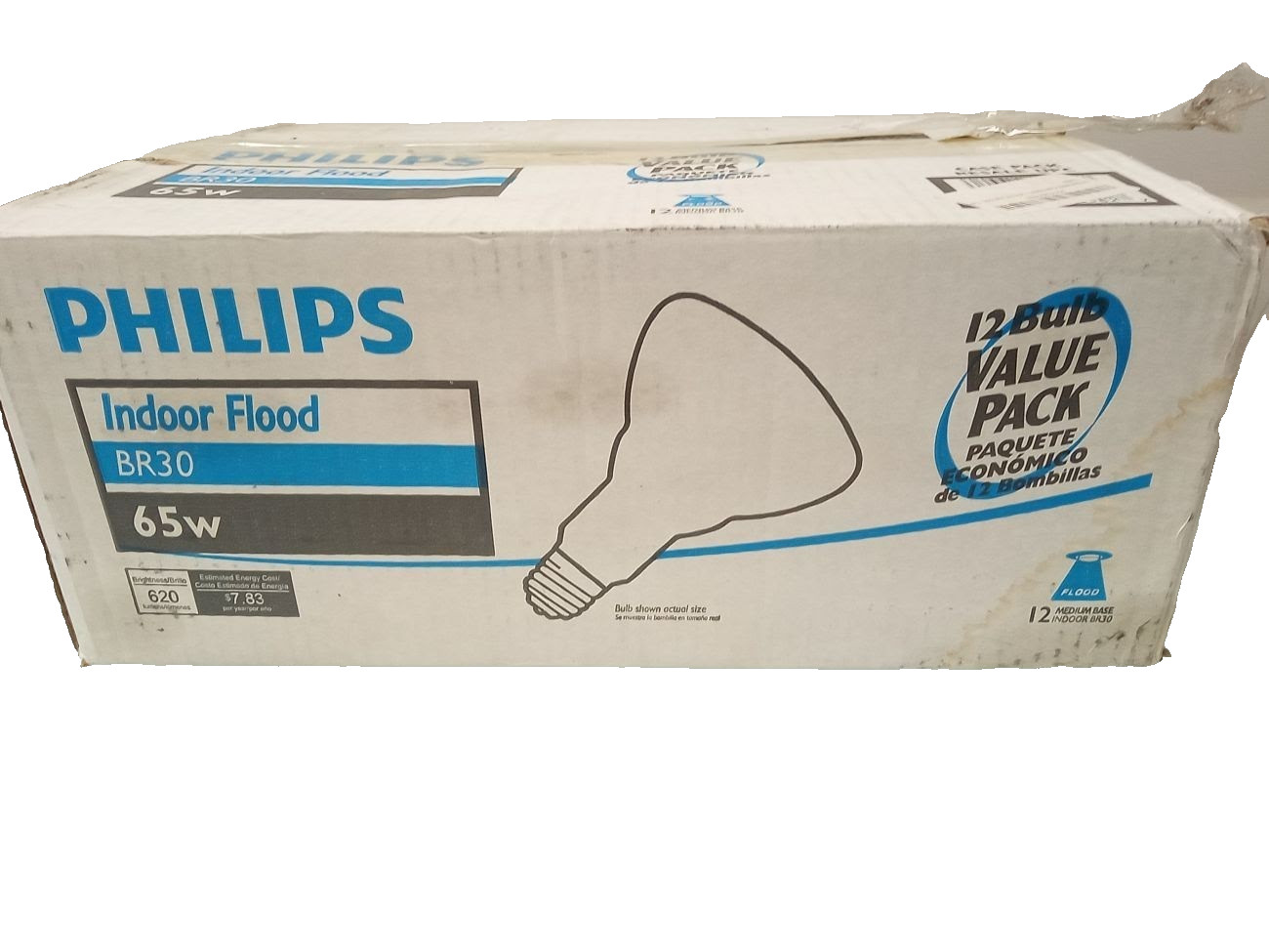 Philips Indoor Flood BR30 65w New In Box Bulbs.