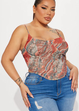 NWT Fashion Nova Marble Mesh Corset 1X Date Night Club Feminine Concert Fest