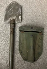 1966 AMES ? US MILITARY FOLDING PICK AXE SHOVEL W/ COVER SHEATH WW1 WW2 VIETNAM