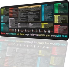 XL Excel Cheat Sheet Desk Pad Waterproof Mouse Pad w/ Shortcuts  Functions Pro
