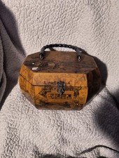 Vintage Anton Pieck decoupage wooden box purse Victorian street with Omnibus".
