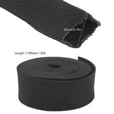 25ft Heat Shield Sleeve 20mm Dia Fiberglass High Temp Resistance Fuel Line Wrap