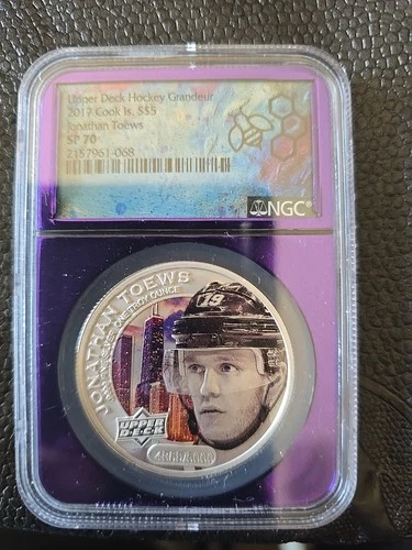 2017 Upper Deck Hockey Grandeur, Cook Islands Johnathan Toews NGC SP70
