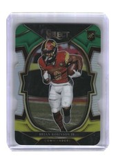 2022 Panini Select #78 Brian Robinson Jr. Green and Yellow Prizm Die Cut