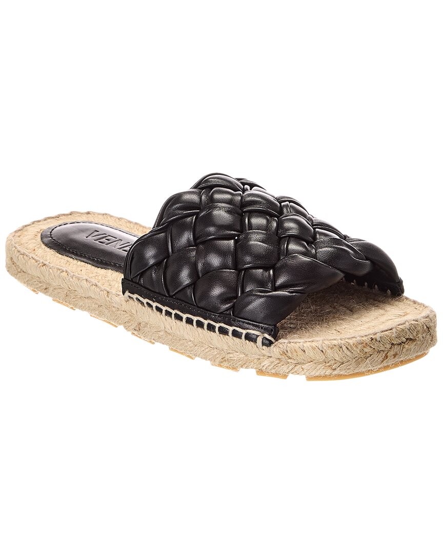 Bottega Veneta Jack Intrecciato Leather Sandal Womens Black 37 83590₽