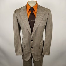 Malibu Leisure Suit Mens 46 Long Jacket 38 31 Pants Vtg 60s 70s Disco MCM Mod